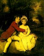 Sir Joshua Reynolds master parker and his sister, theresa oil painting on canvas